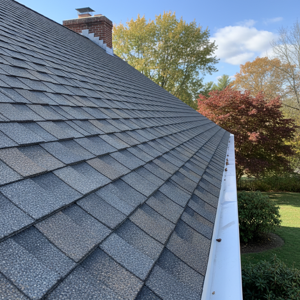 Completed roof installation work at a residential property in Wakefield, RI