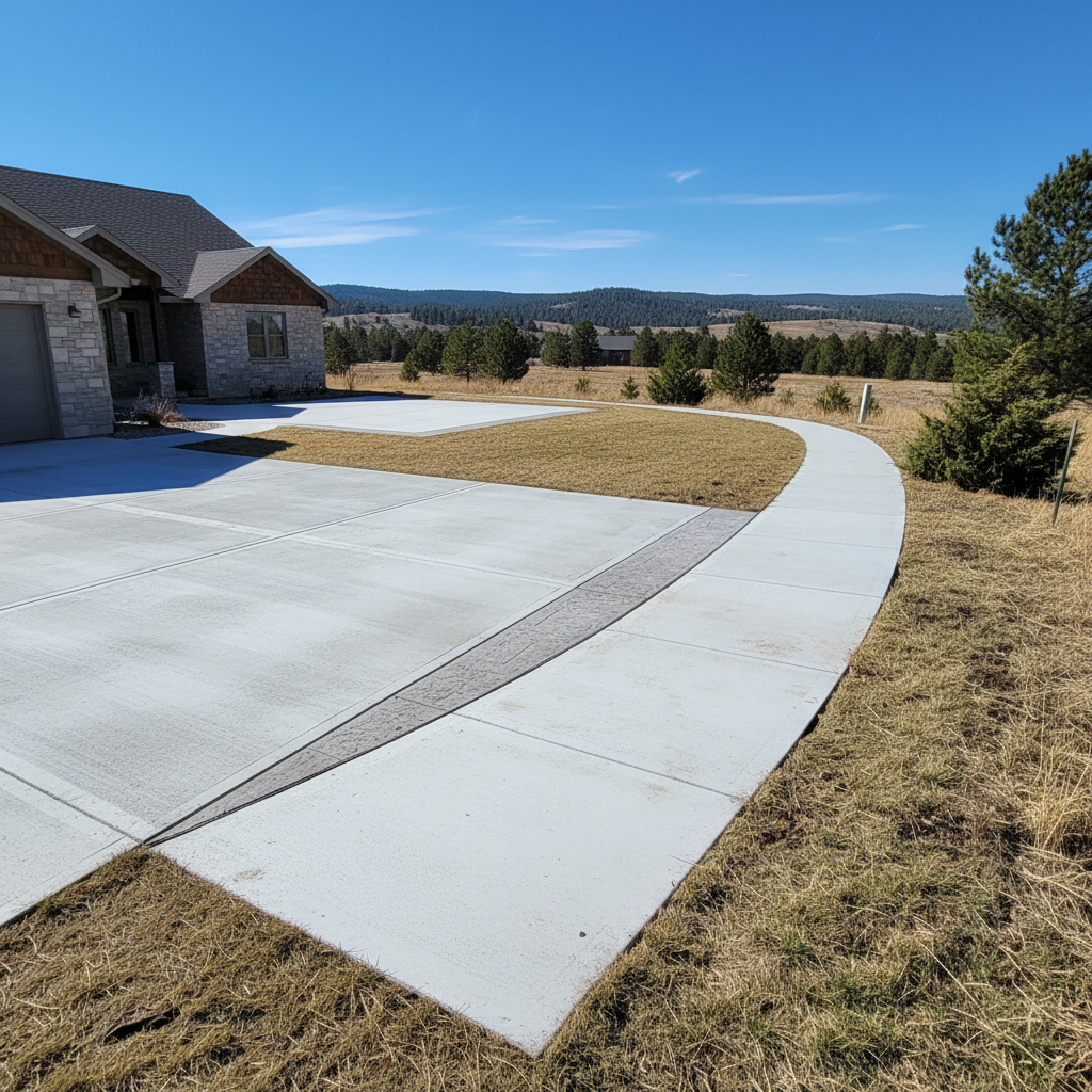 Completed concrete repair work at a residential property in Sturgis, SD