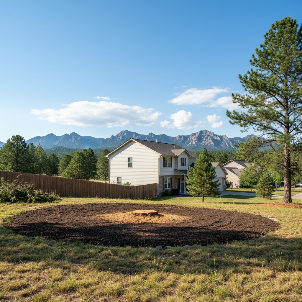 Completed emergency tree removal work at a residential property in Custer, SD