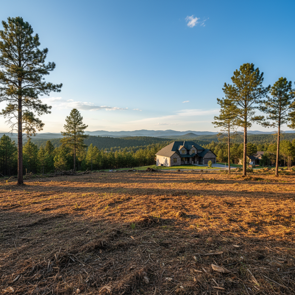 Completed land clearing work at a residential property in Rapid City, SD