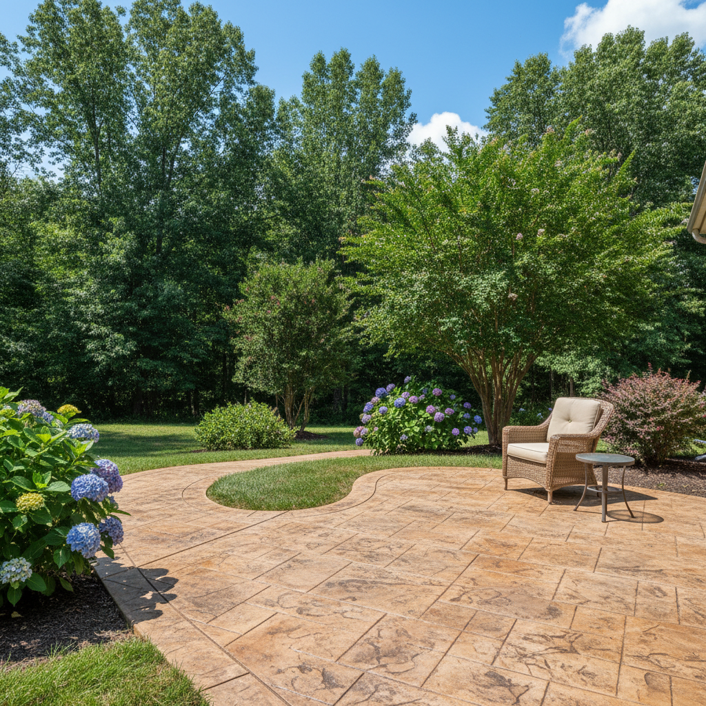 Completed decorative concrete work at a residential property in Maryville, TN