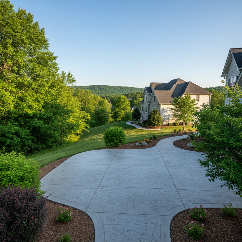 Completed concrete installation work at a residential property in Kingsport, TN