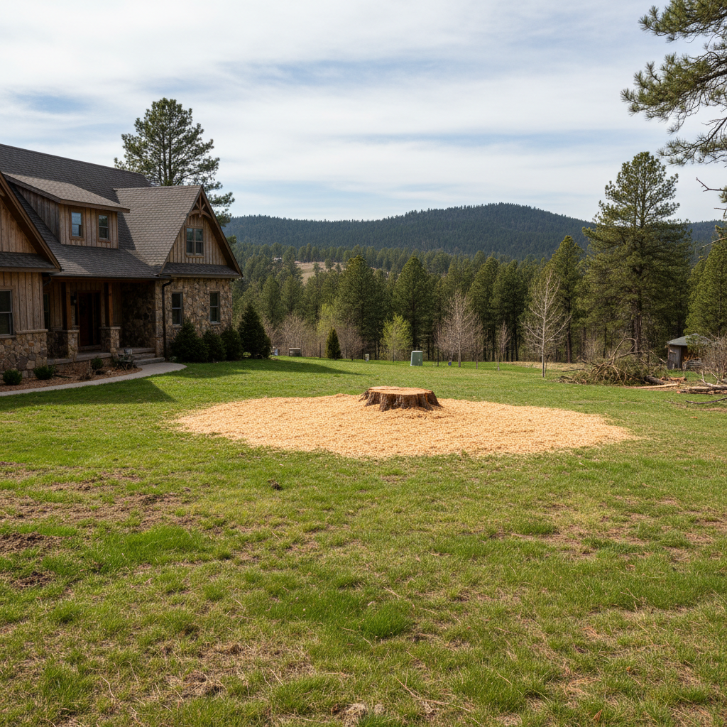 Completed emergency tree removal work at a residential property in Custer, SD