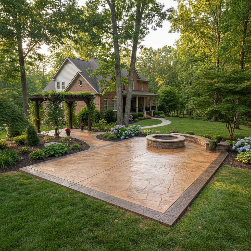 Completed decorative concrete work at a residential property in Maryville, TN