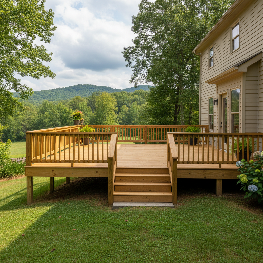 Completed deck repair work at a residential property in Sevierville, TN