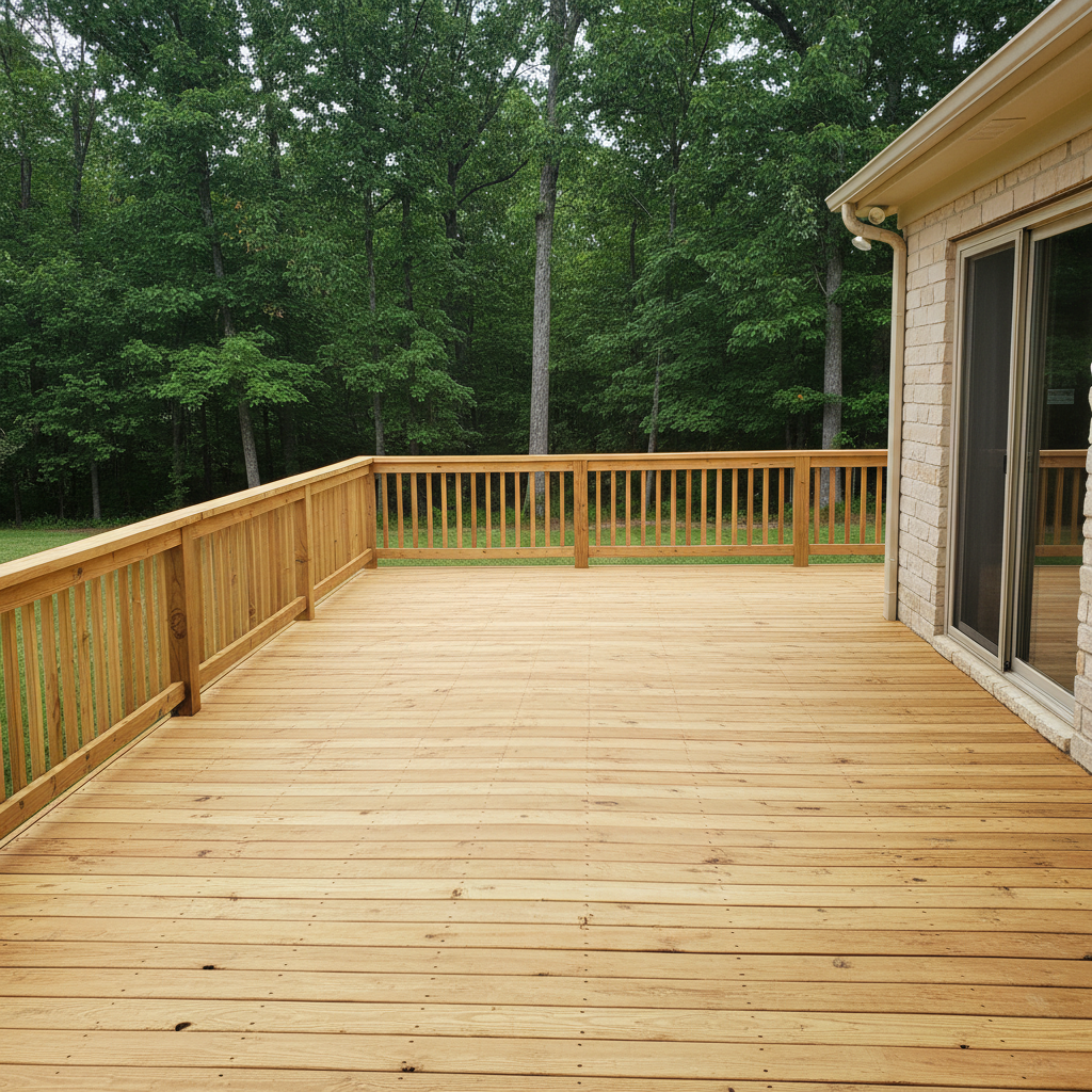 Completed deck construction work at a residential property in Loudon, TN