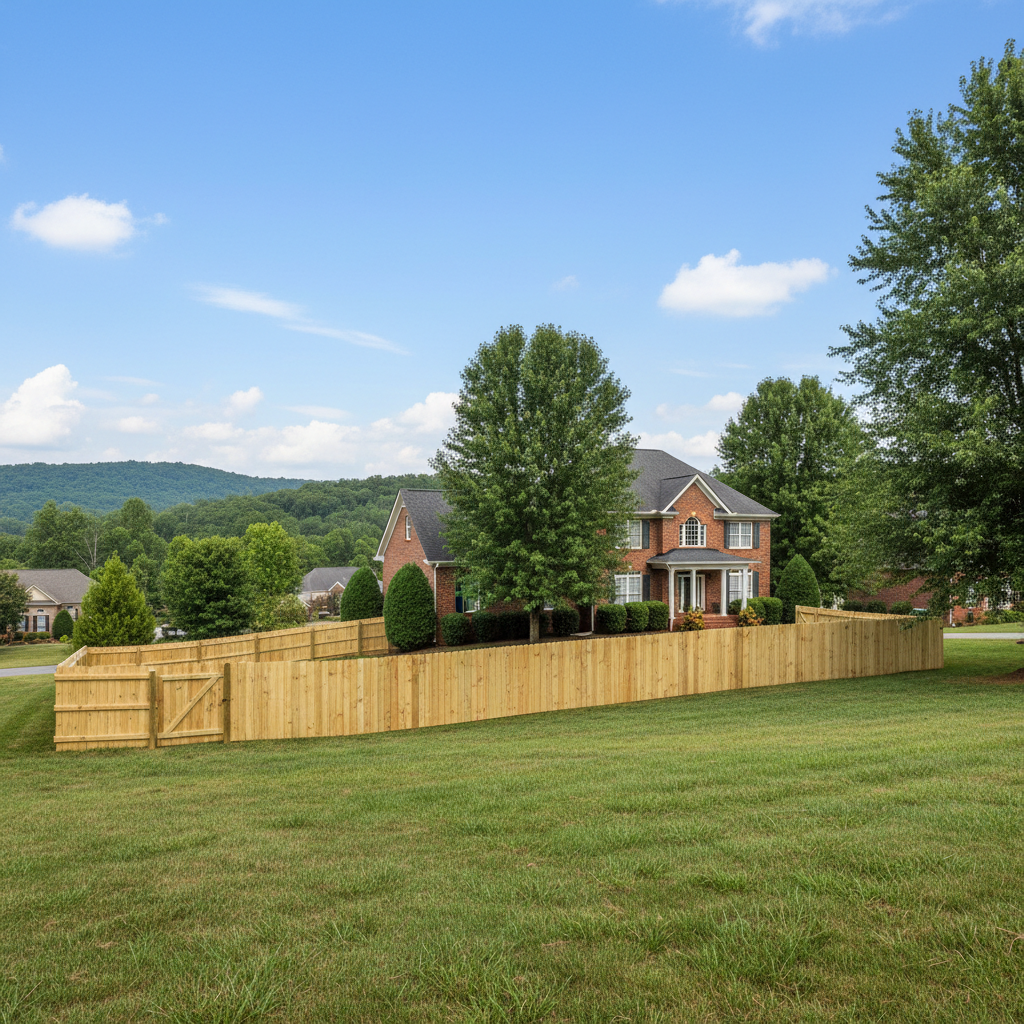 Completed fence repair work at a residential property in Sevierville, TN