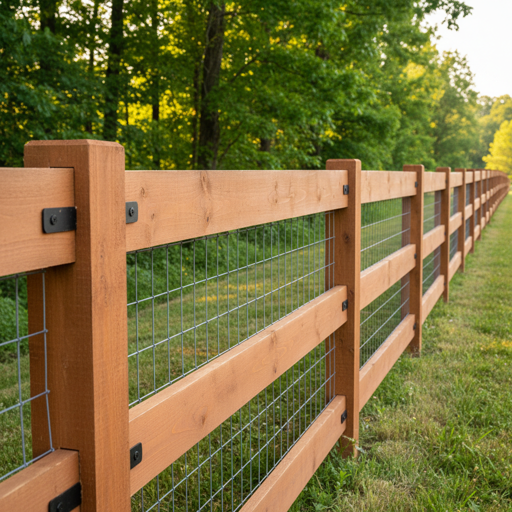 Completed farm fencing work at a residential property in Lenoir, TN