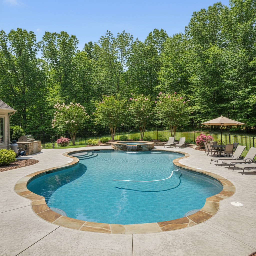Completed pool maintenance plans work at a residential property in Knoxville, TN
