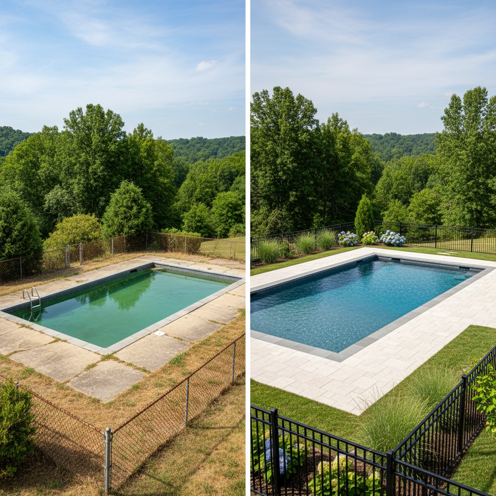 Completed new pool construction work at a residential property in Cleveland, TN