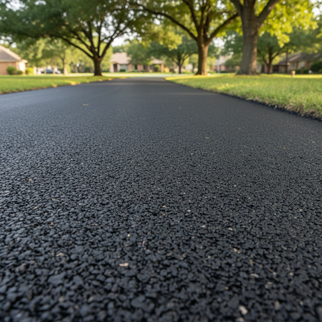 Completed asphalt milling work at a residential property in Arlington, TX