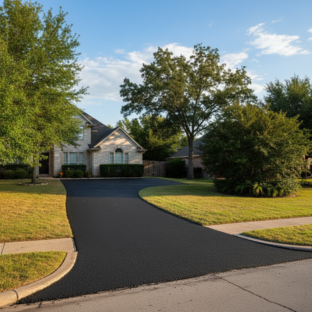 Completed residential asphalt work at a residential property in Round Rock, TX