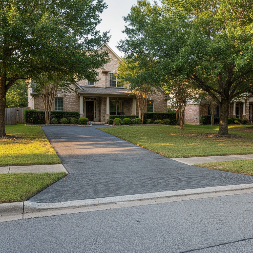 Completed asphalt milling work at a residential property in Fredericksburg, TX