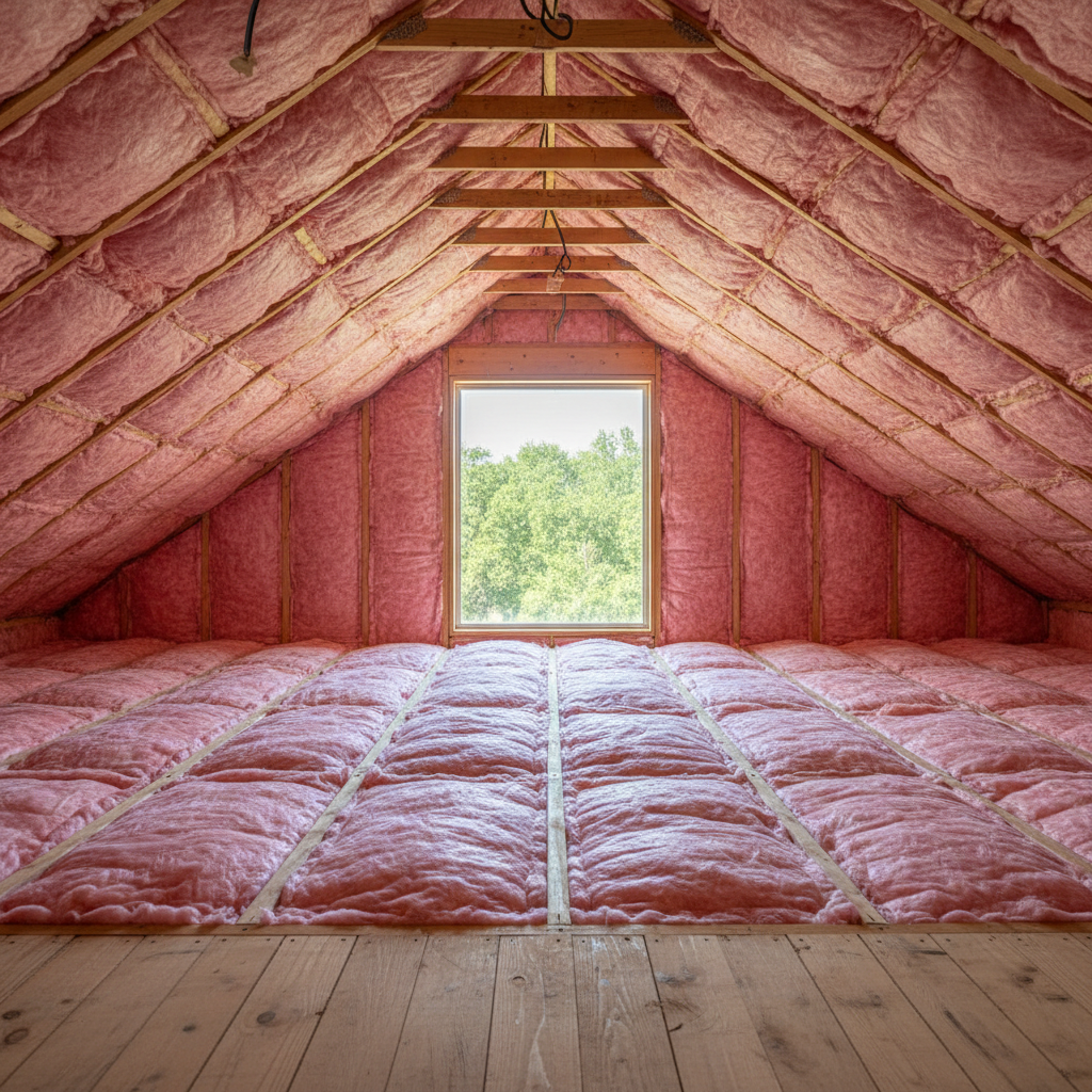 Completed batt insulation installation work at a residential property in Midlothian, TX