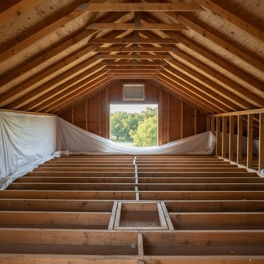 Completed insulation removal work at a residential property in Mansfield, TX