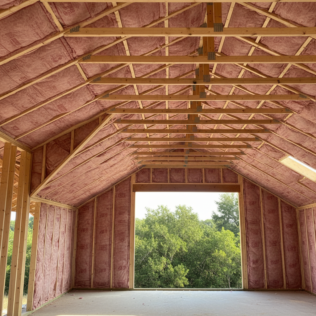 Completed batt insulation installation work at a residential property in Midlothian, TX
