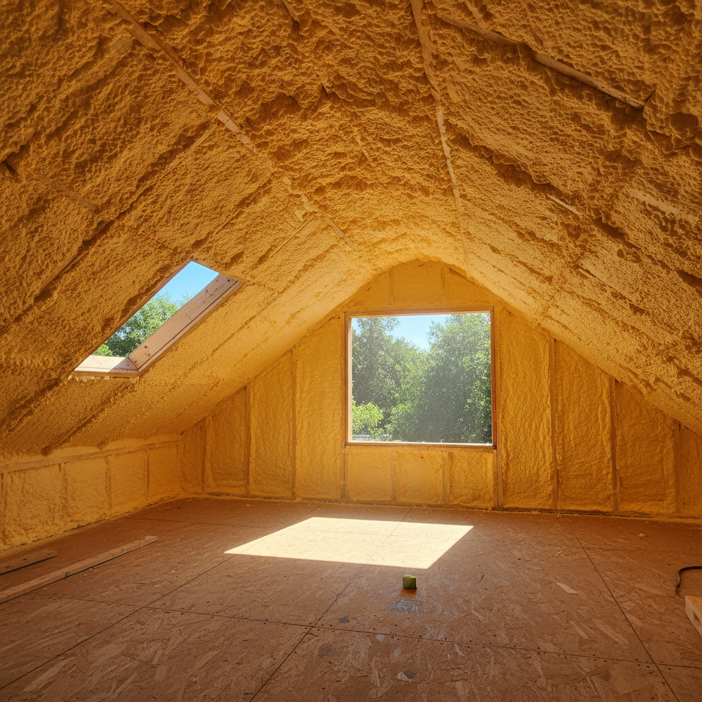 Completed closed cell spray foam work at a residential property in Dallas, TX