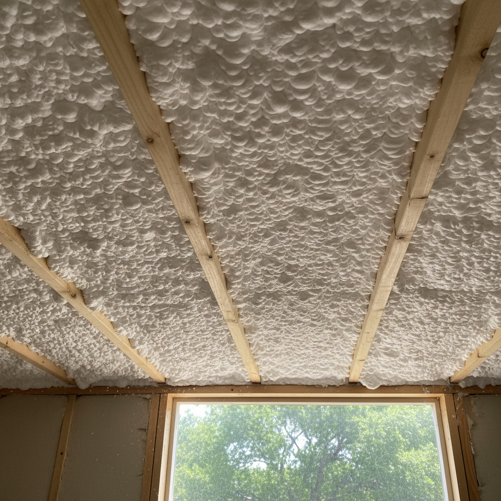 Completed basement insulation work at a residential property in Grand Prairie, TX