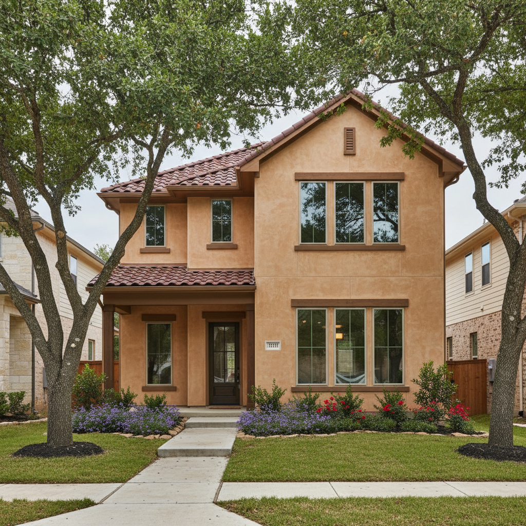 Completed commercial stucco work at a residential property in Austin, TX