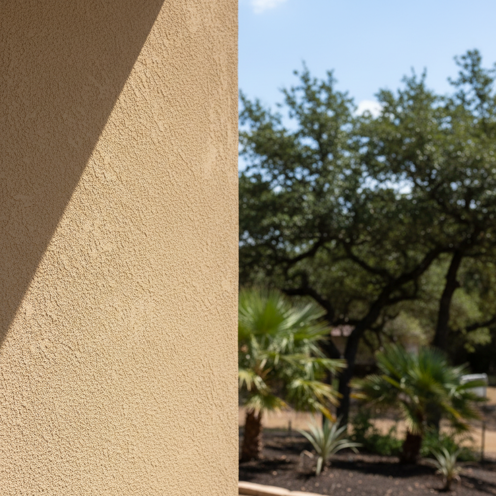 Completed commercial stucco work at a residential property in Austin, TX