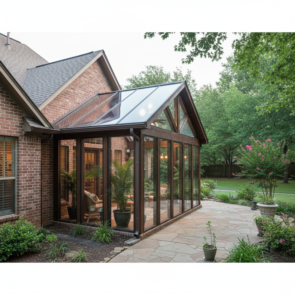 Completed sunroom design work at a residential property in Canton, TX