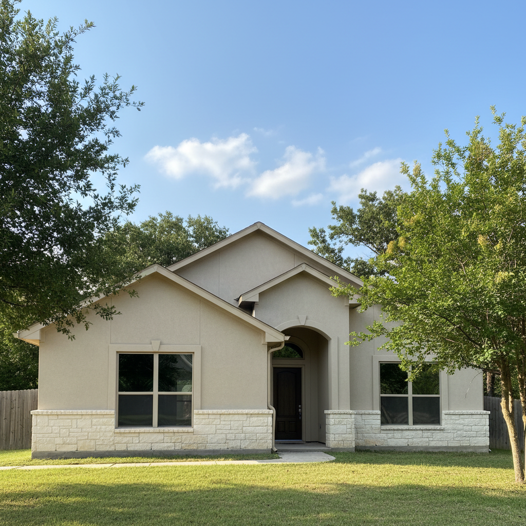 Completed eifs installation work at a residential property in Leander, TX
