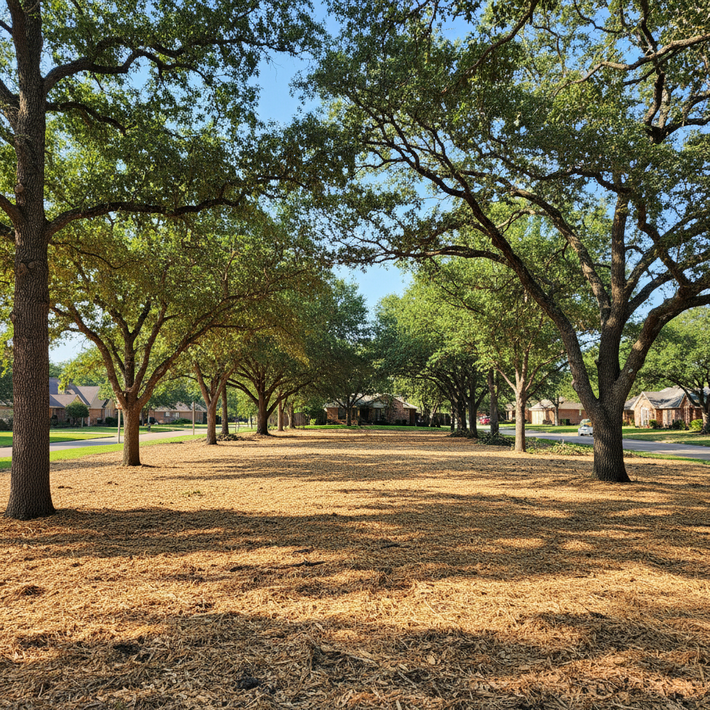 Completed lot clearing work at a residential property in Live Oak, TX