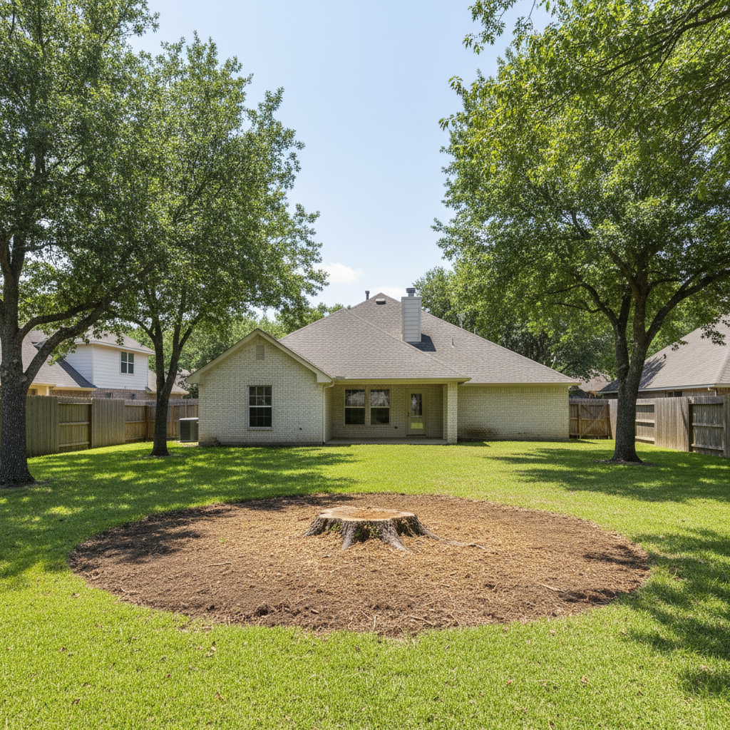 Completed stump grinding & removal work at a residential property in Converse, TX