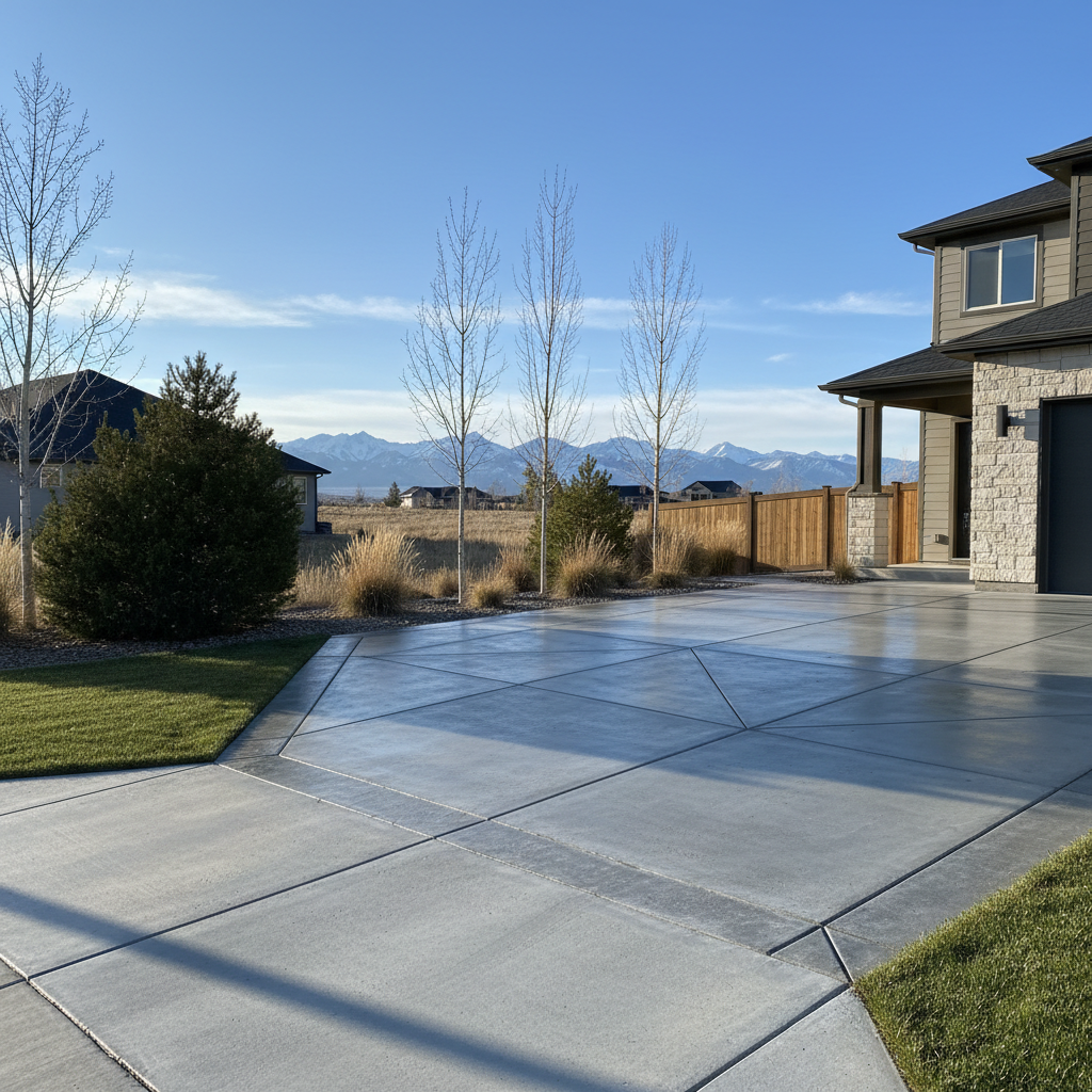 Completed concrete installation work at a residential property in Layton, UT