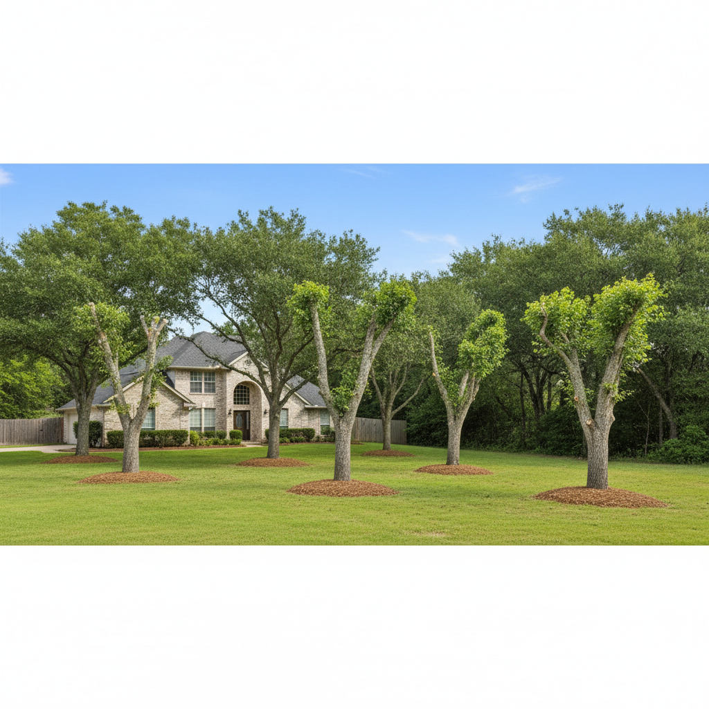 Completed tree health & care work at a residential property in Luling, TX
