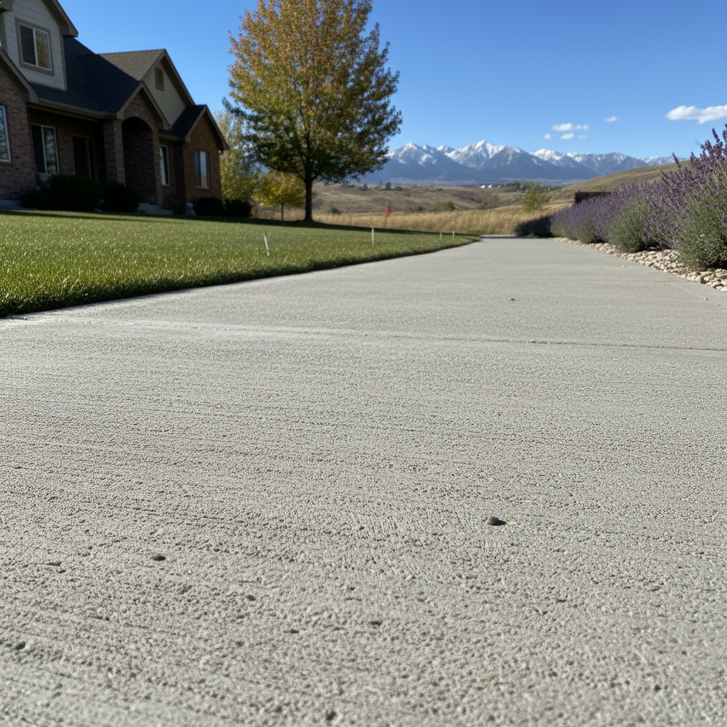 Completed concrete sidewalks work at a residential property in Orem, UT
