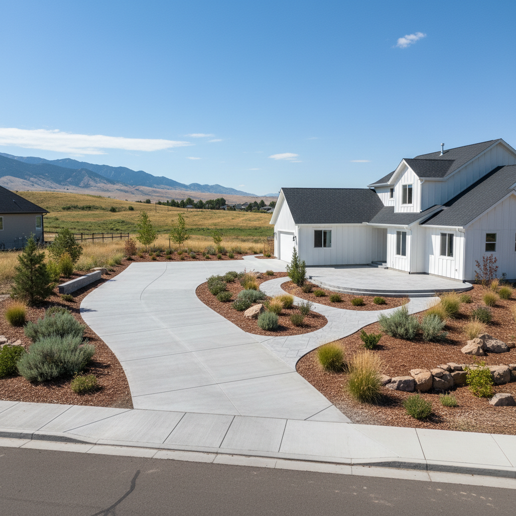 Completed concrete installation work at a residential property in Layton, UT