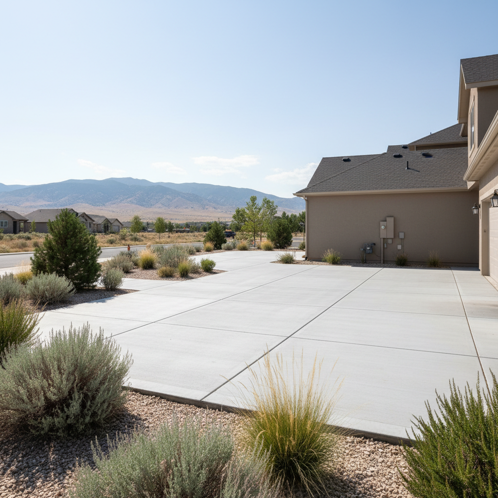 Completed concrete flatwork work at a residential property in Riverton, UT