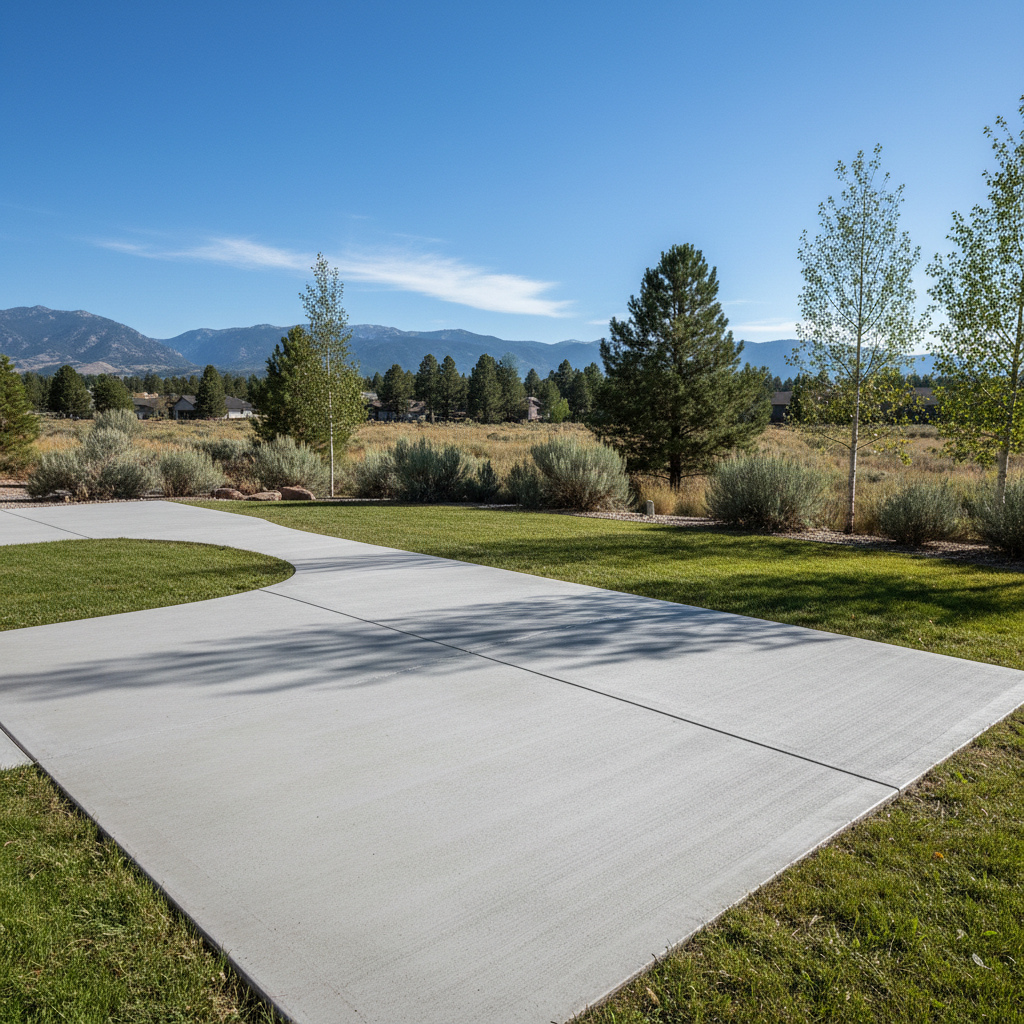 Completed concrete flatwork work at a residential property in Sandy, UT