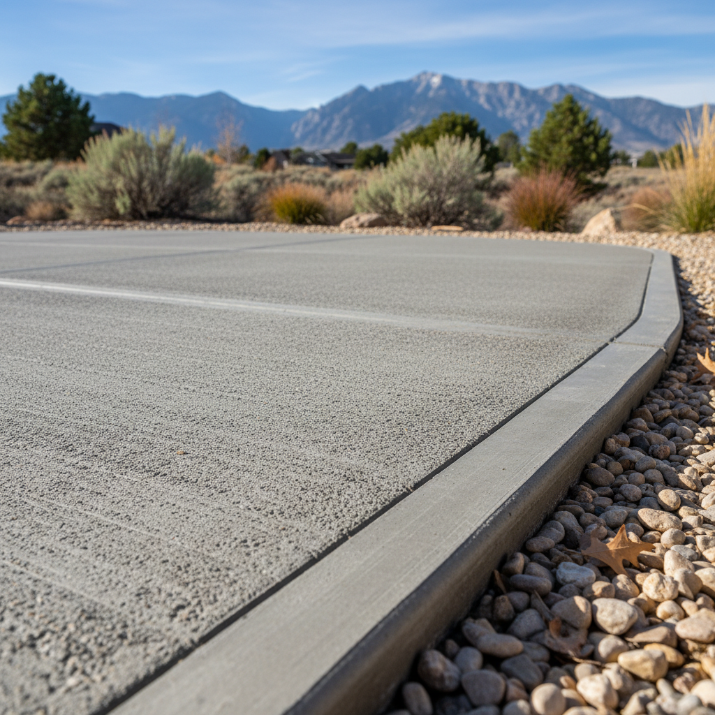 Completed concrete flatwork work at a residential property in Sandy, UT