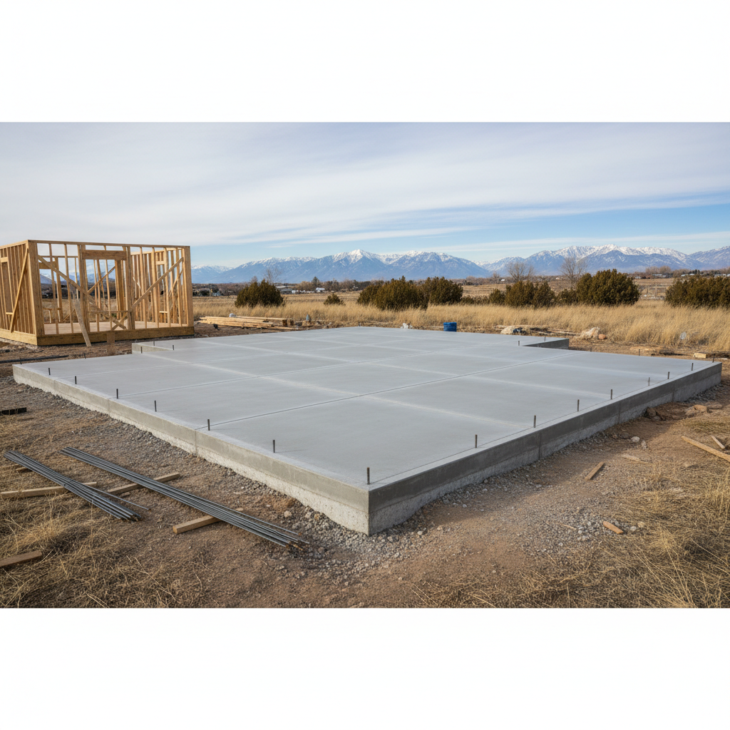 Completed concrete foundations work at a residential property in Taylorsville, UT