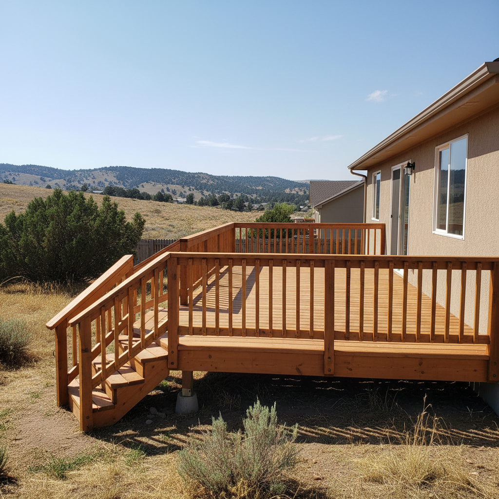 Completed deck repair work at a residential property in Roosevelt, UT