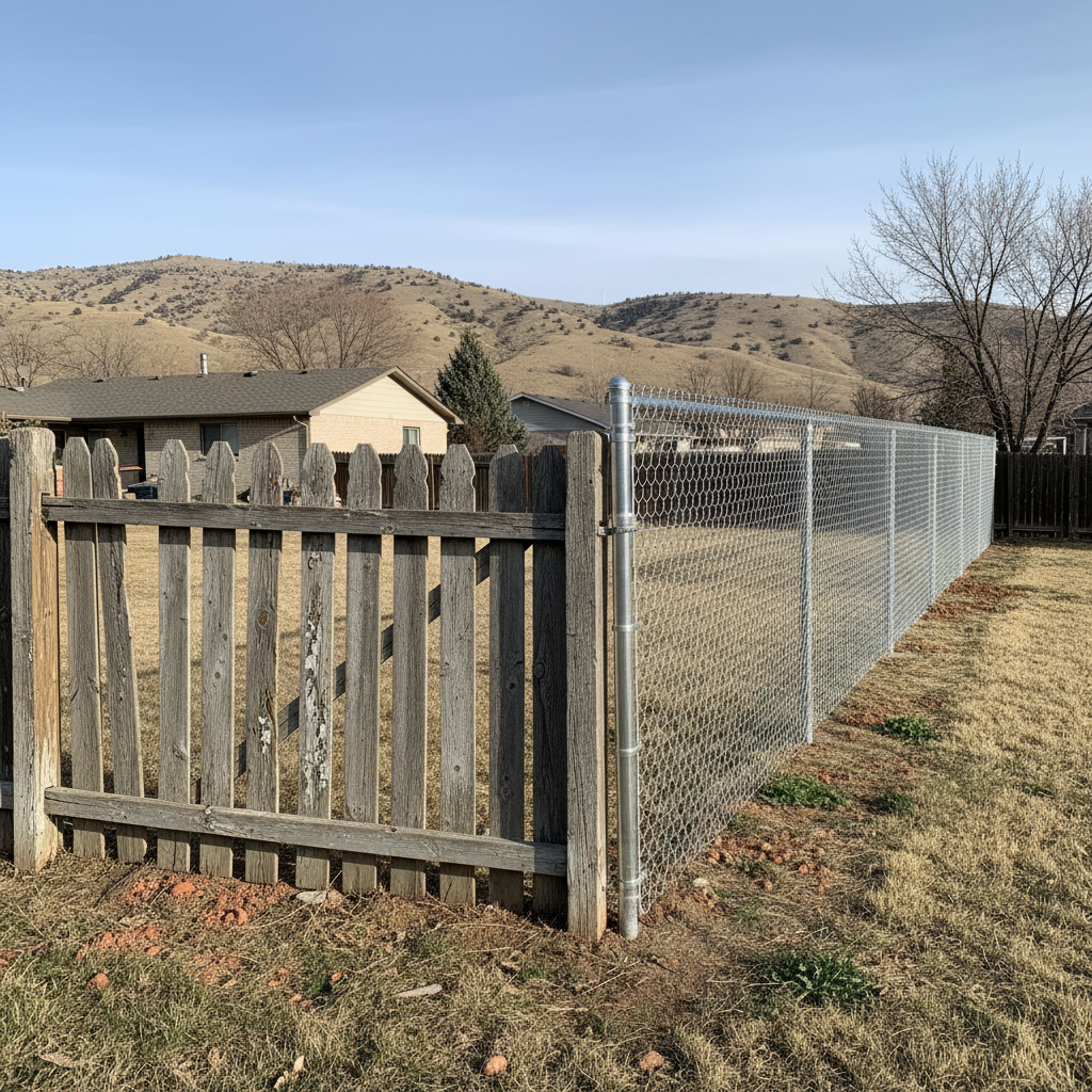 Completed chain link fence installation work at a residential property in Ogden, UT