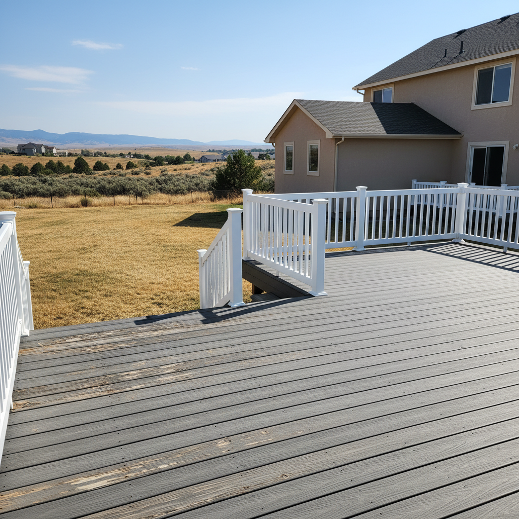 Completed composite decks work at a residential property in Brigham City, UT