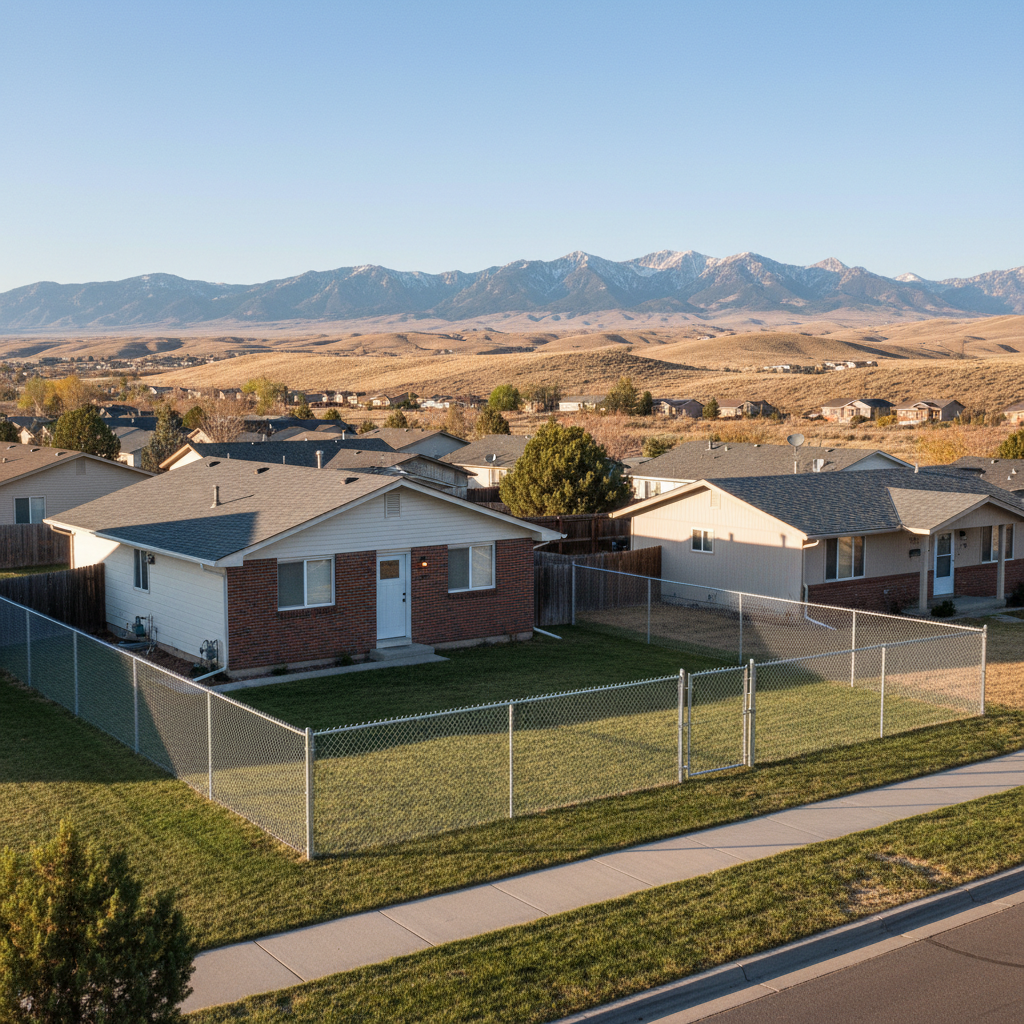 Completed chain link fence installation work at a residential property in Ogden, UT