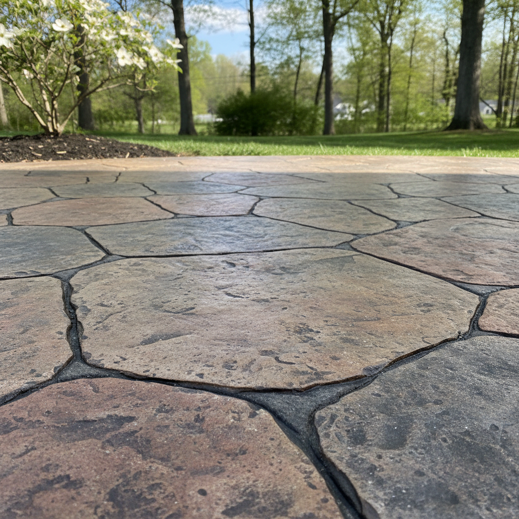 Completed decorative concrete work at a residential property in Petersburg, VA