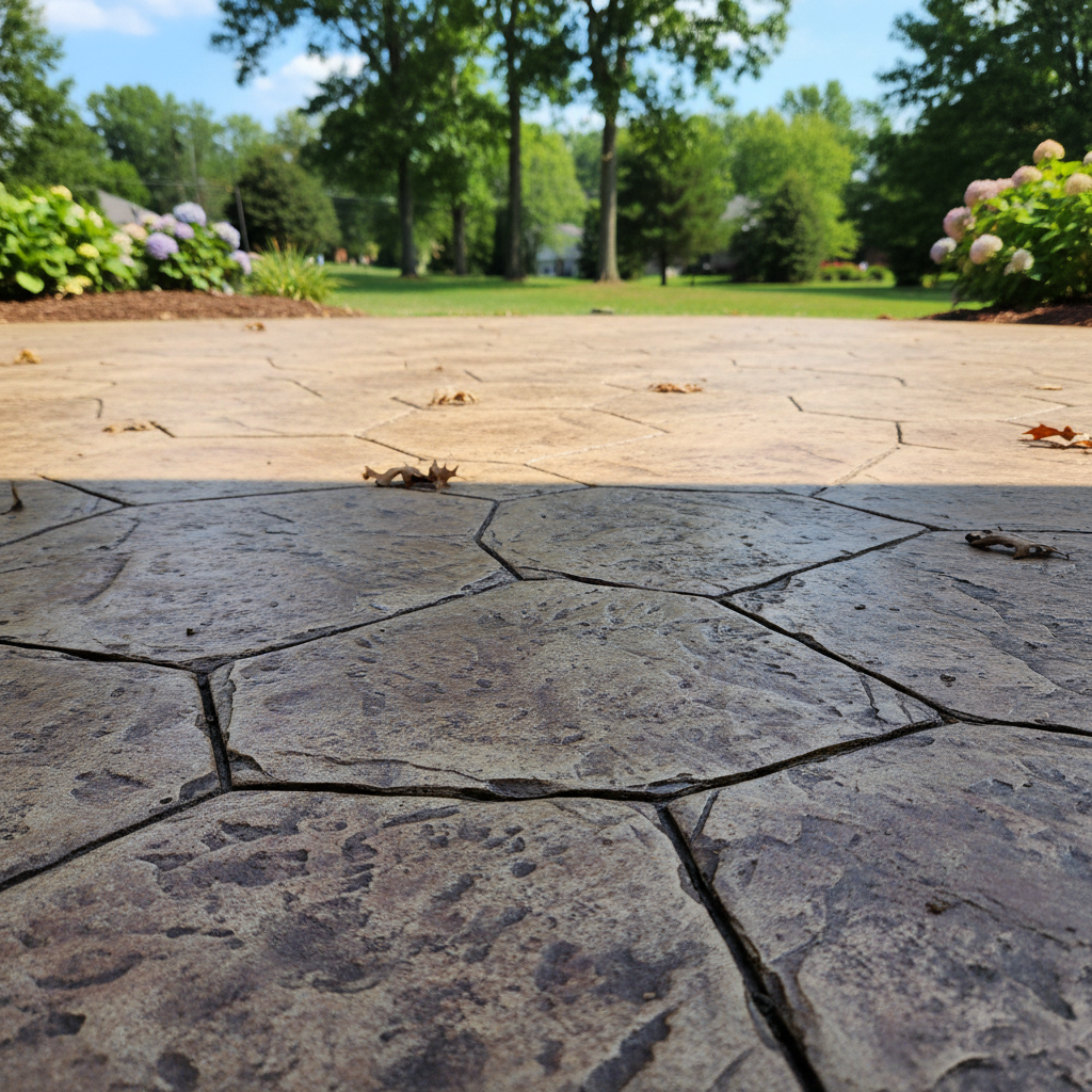 Completed decorative concrete work at a residential property in Petersburg, VA