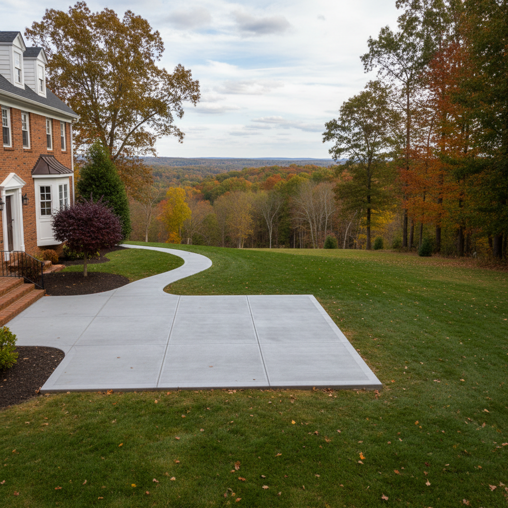 Completed concrete installation work at a residential property in Richmond, VA