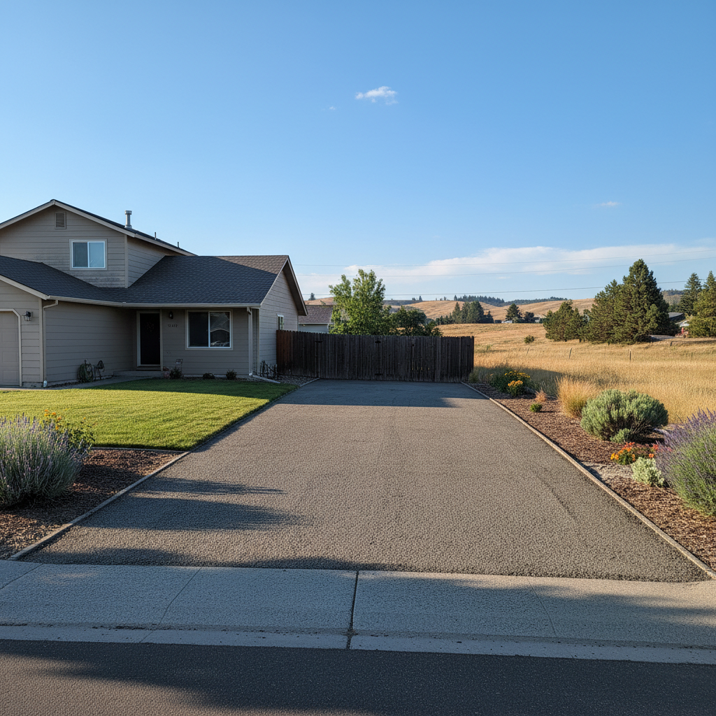 Completed asphalt milling work at a residential property in Kennewick, WA