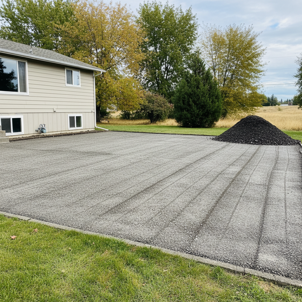 Completed asphalt milling work at a residential property in Kennewick, WA