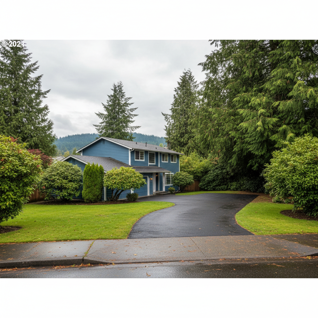 Completed asphalt repair work at a residential property in Shoreline, WA