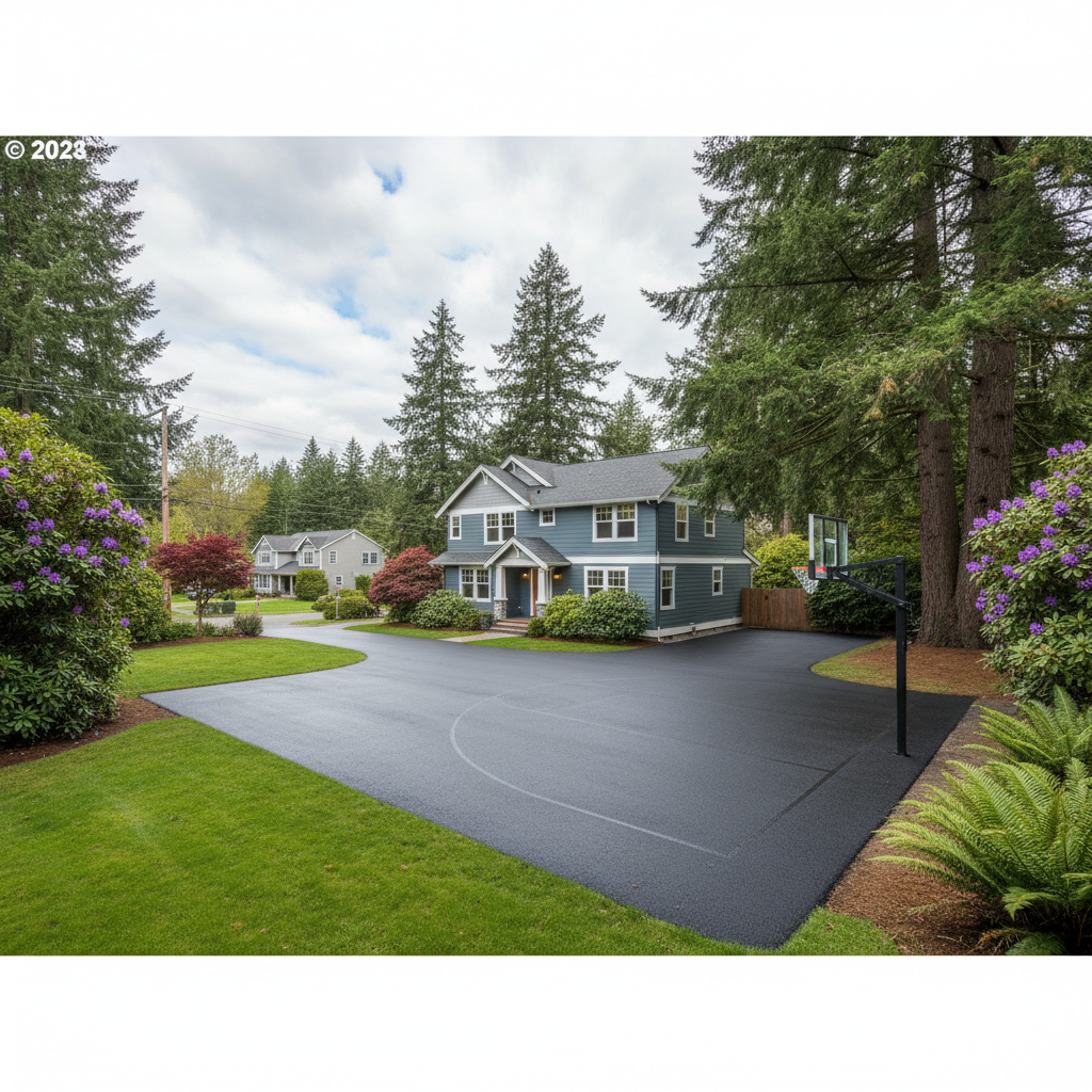 Completed asphalt sealcoating work at a residential property in Bremerton, WA