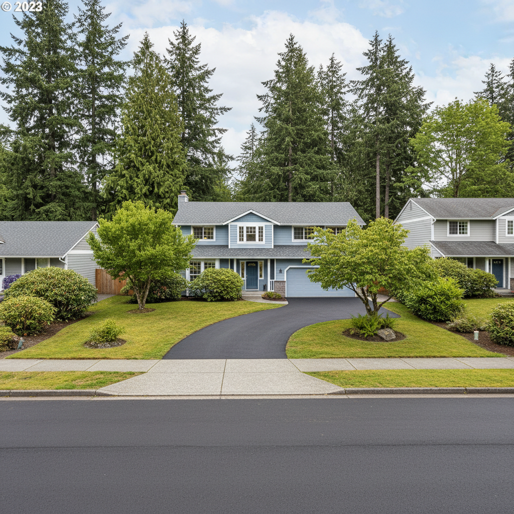 Completed asphalt sealcoating work at a residential property in Bremerton, WA