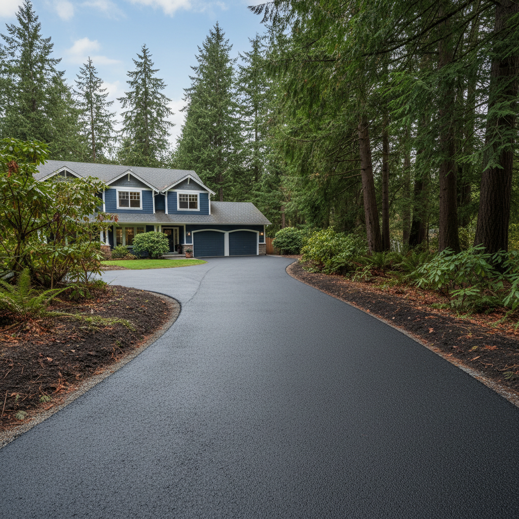 Completed slurry coating work at a residential property in Arlington, WA