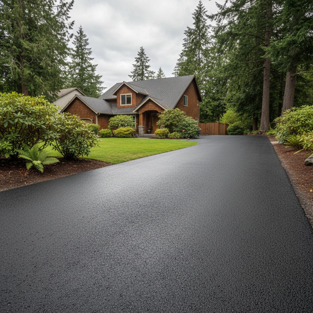 Completed slurry coating work at a residential property in Arlington, WA